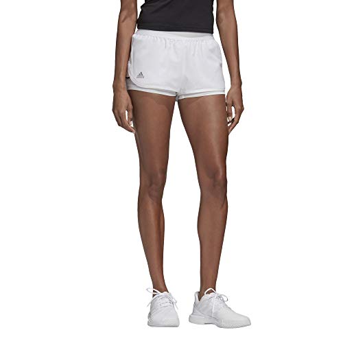 adidas Club Short Pantalones Cortos de Deporte, Mujer, White/Matte Silver/Black, M