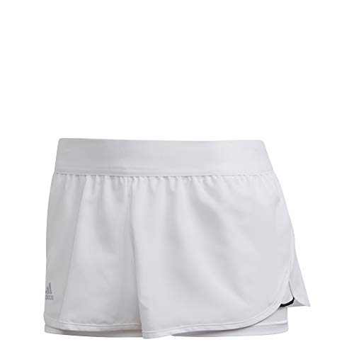 adidas Club Short Pantalones Cortos de Deporte, Mujer, White/Matte Silver/Black, M