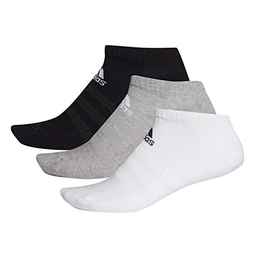 adidas CUSH LOW 3PP Socks, Unisex adulto, Medium Grey Heather/White/Black, M