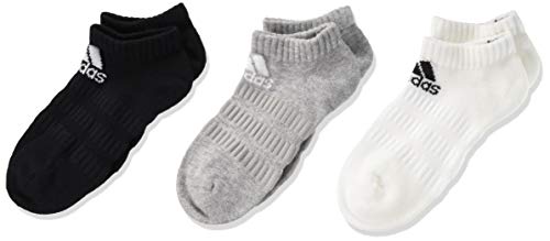 adidas CUSH LOW 3PP Socks, Unisex adulto, Medium Grey Heather/White/Black, M