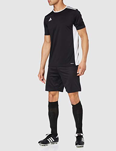 adidas Entrada 21 Camiseta de Fútbol para Hombre de Cuello Redondo en Contraste, Negro (Black/White), XS