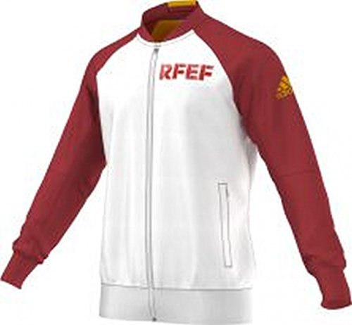 adidas Federación Española de Fútbol Anth JKT Wo 2016 - Chaqueta para Mujer, Color Blanco/Rojo, Talla S