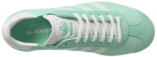 adidas Gazelle Primeknit, Zapatillas Mujer, Verde (Easy Green/Footwear White/Chalk White), 41 1/3 EU