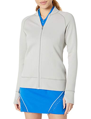 adidas Golf - Chaqueta reversible para mujer, color gris metálico, grande