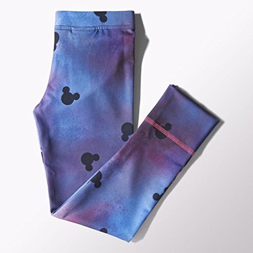 adidas LG Minnie Tight - Mallas deportivas para niña, color azul y rosa, Unisex Niños, color Lucky Blue Solar Pink, tamaño 104