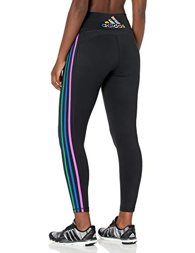 adidas Mallas Believe This 2.0 de 3 rayas 7/8 para mujer - 11111, Believe This 2.0 3 rayas 7/8 mallas, XL, Negro