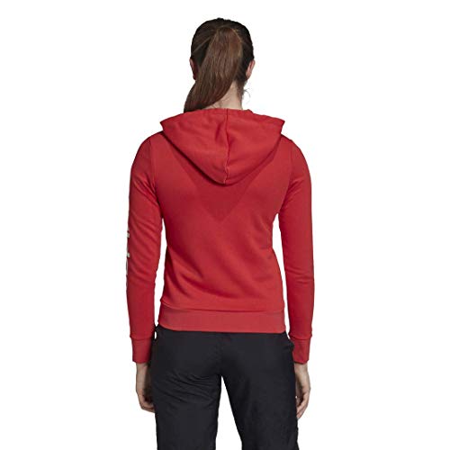 adidas Mujer Essentials Linear Chaqueta con capucha con cremallera completa, gris medio jaspeado/gris sólido, XS