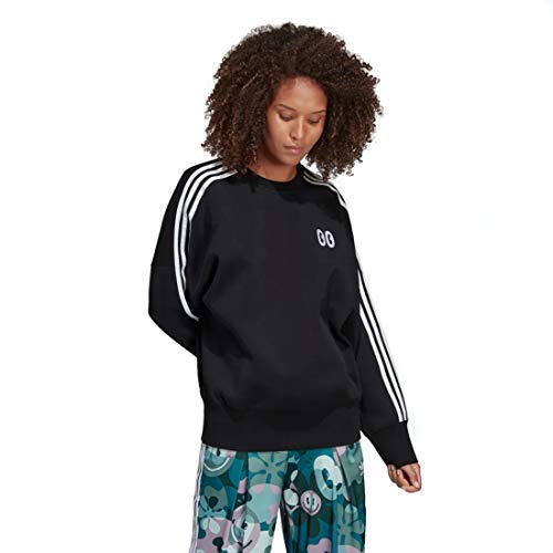 Adidas Originals - Sudadera con cuello redondo para mujer - negro - Large