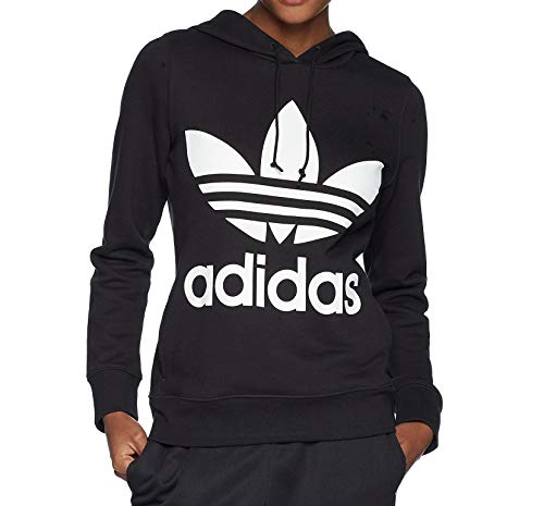 adidas Originals Trefoil Hoodie Sudadera con Capucha, Core Negro, S para Mujer