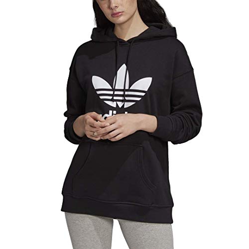 adidas Originals Trefoil Hoodie Sweatshirt Sudadera con Capucha, Negro/Blanco, XS para Mujer