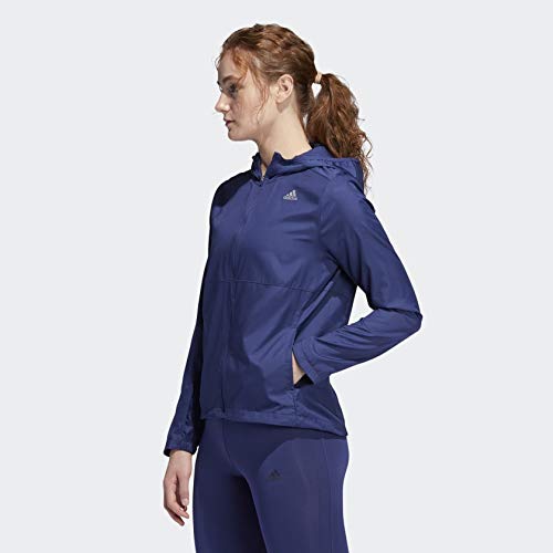 adidas Own The Run - Chaqueta con capucha para mujer, color azul, talla S