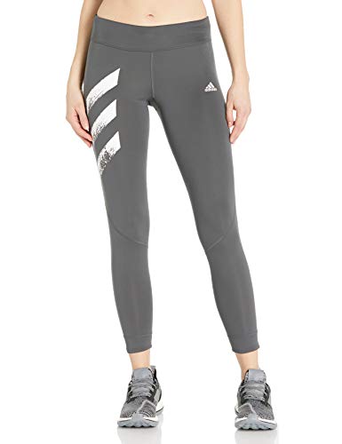 adidas Own The Run - Mallas para Mujer, diseño de Rayas PB 3, Mujer, Ceñidos, IDE44, Gris, XS