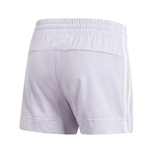 adidas Pantalones Cortos de 3 Rayas para Mujer, Mujer, Pantalones Cortos, FRV00, Tinte Morado/Blanco, L