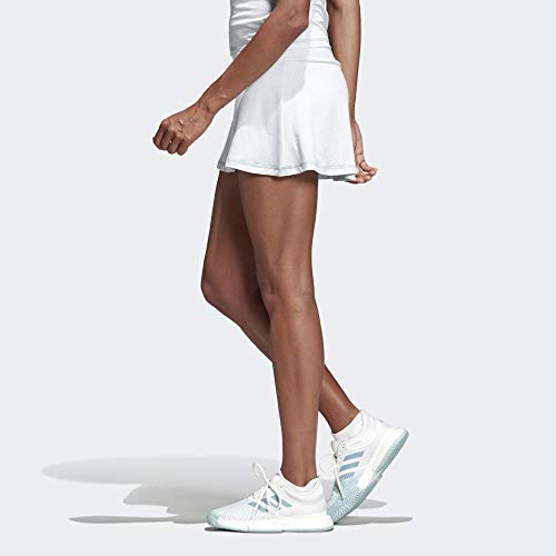 adidas Parley Falda de Tenis, Mujer, Blanco/azusen, M