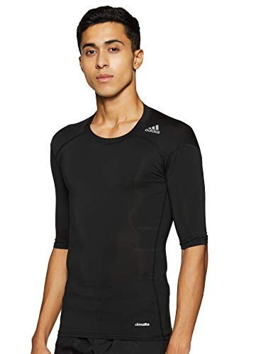 adidas Techfit Base - Camiseta de manga corta para hombre, Negro (Black), S