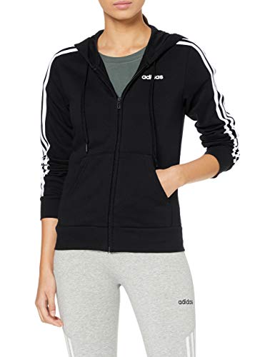 adidas W E 3S FZ HD Sudadera, Mujer, Negro (Black/White), XL