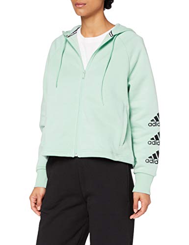 adidas W Stacked FZ HD Sweatshirt, Mujer, Green Tint, S