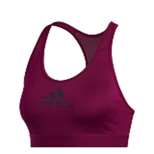 adidas Women's Don't Rest Alphaskin AEROREADY Training Pilates Yoga Medium Support Workout Bra, Power Berry/Noble Purple, X-Small
