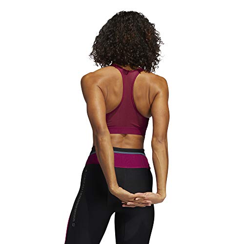 adidas Women's Don't Rest Alphaskin AEROREADY Training Pilates Yoga Medium Support Workout Bra, Power Berry/Noble Purple, X-Small