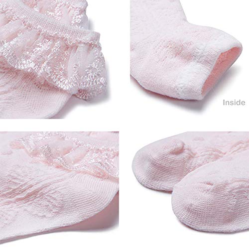 Adorel Calcetines con Volantes para Bebés Niñas 6 Pares Multicolor 27-29 EU (Tamaño del Fabricante XL)