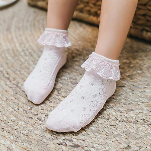 Adorel Calcetines con Volantes para Bebés Niñas 6 Pares Multicolor 27-29 EU (Tamaño del Fabricante XL)