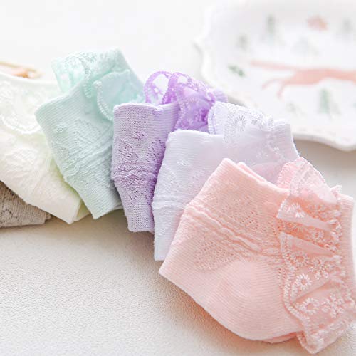 Adorel Calcetines con Volantes para Bebés Niñas 6 Pares Multicolor 27-29 EU (Tamaño del Fabricante XL)