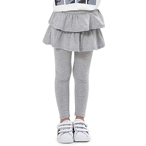 Adorel Leggings con Falda Pantalones Largos para Niñas Gris Claro 3-4 Años (Tamaño del Fabricante 110)