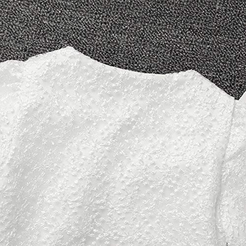 Agoky Chaquetas Blancas Boleros Elegantes de Princesa Danza Fiesta Boda para Bebé Niña Chica Capa de Encaje Floral Infantil Blanco A 9-10 años