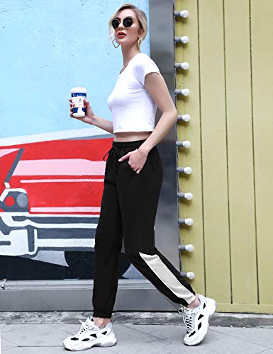 Aiboria Pantalon Chandal Mujer, 100% Algodón Largos Moda Casuales Pantalones Deportivos para Mujer Yoga Fitness Jogger Gimnasio Deportes