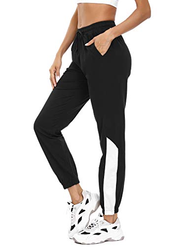 Aiboria Pantalon Chandal Mujer, 100% Algodón Largos Moda Casuales Pantalones Deportivos para Mujer Yoga Fitness Jogger Gimnasio Deportes
