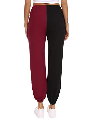 Aiboria Pantalones Deportivos Casuales para Mujer, Mujeres Largas Pantalones Chandal Patchwork Color De Retazos para Ropa Deportiva y de Moda Dos Colores Pantalón De Chándal