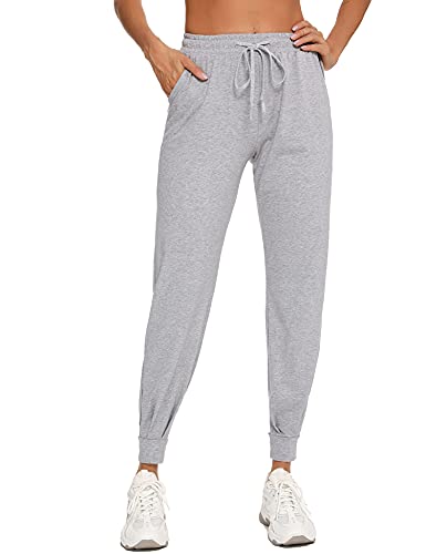 Aibrou Pantalon Chandal Mujer Largos Pantalones de Deporte Yoga Fitness Jogger