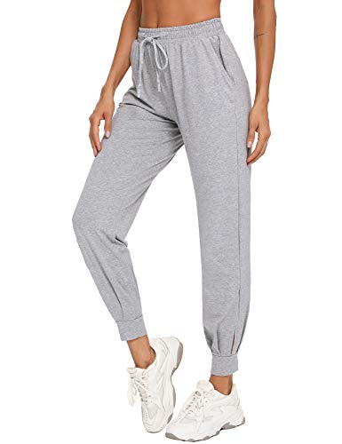 Aibrou Pantalon Chandal Mujer Largos Pantalones de Deporte Yoga Fitness Jogger