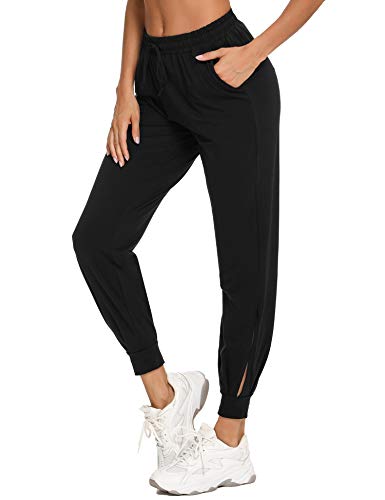 Aibrou Pantalon Chandal Mujer Largos Pantalones de Deporte Yoga Fitness Jogger