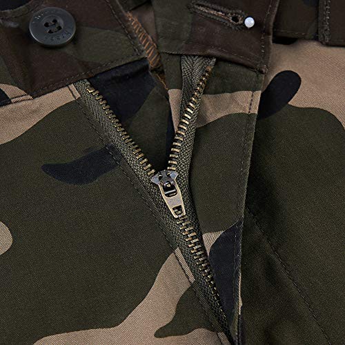 AIDEAONE Pantalones de camuflaje de cintura alta para mujer Color caqui. M