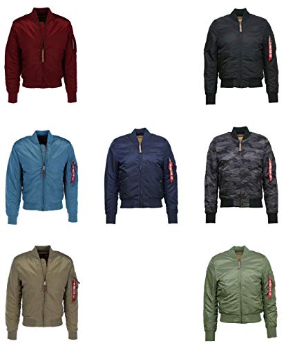 ALPHA INDUSTRIES Flight Jacket|MA-1 VF 59 Chaqueta Bomber, Verde (Dark Green 257), M para Hombre