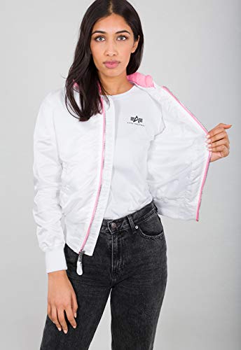 ALPHA INDUSTRIES MA-1 TT - Chaqueta con capucha para mujer blanco S