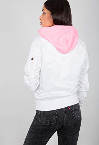 ALPHA INDUSTRIES MA-1 TT - Chaqueta con capucha para mujer blanco S