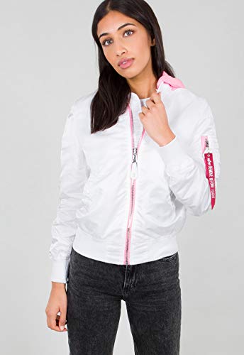 ALPHA INDUSTRIES MA-1 TT - Chaqueta con capucha para mujer blanco S