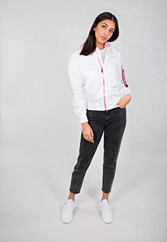 ALPHA INDUSTRIES MA-1 TT - Chaqueta con capucha para mujer blanco S