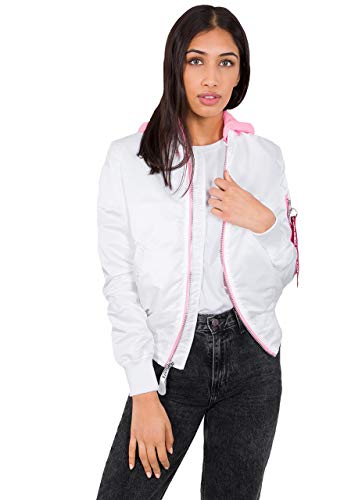 ALPHA INDUSTRIES MA-1 TT - Chaqueta con capucha para mujer blanco S