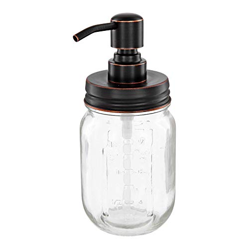 Altglas Dispensador de jabón Vintage Hecho de Tarro de masón Retro - Mason Jar 473 ml con Bomba de Acero Inoxidable (Aceite de Cobre frotado)