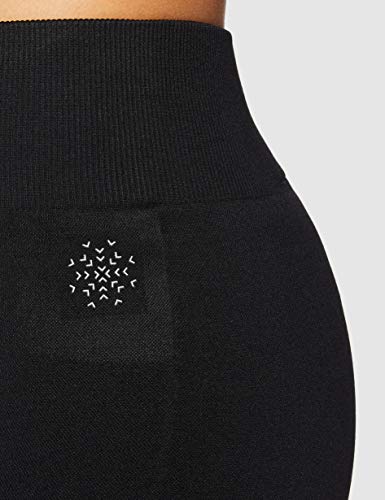 Amazon Brand- AURIQUE Pantalones cortos deportivos sin costuras para mujer, Negro (Black), 38, Label:S