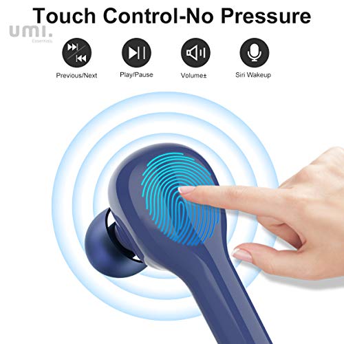 Amazon Brand-Umi Auriculares inalámbricos Bluetooth 5.0 con Hybrid drivers quad Umibuds altavoces de grafeno duales dinámicos auriculares bluetooth inalambricos estéreo IPX7 resistentes al agua (azul)