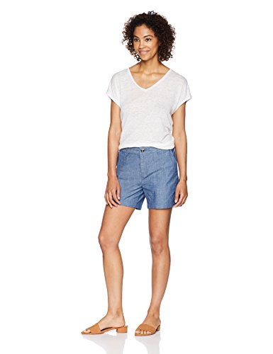 Amazon Essentials 5" Inseam Solid Chino Short Pantalones Cortos Informales para mujer, Chambray, (48 EU)