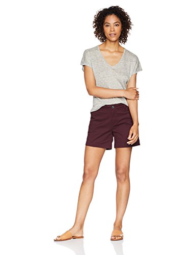 Amazon Essentials 5" Inseam Solid Chino Short Pantalones Cortos Informales para mujer, Granate, (46 EU)