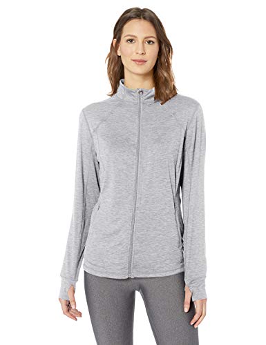 Amazon Essentials Brushed Tech Stretch Full-Zip Jacket Sweaters, Gris (Grey Space Dye), US XL (EU 2XL)