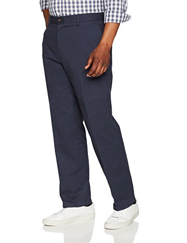 Amazon Essentials Classic-Fit Wrinkle-Resistant Flat-Front Chino Pant Pantalones, Azul (Navy), W33/L29