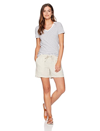 Amazon Essentials Drawstring Solid Linen Short Pantalones Cortos Informales, Natural, L