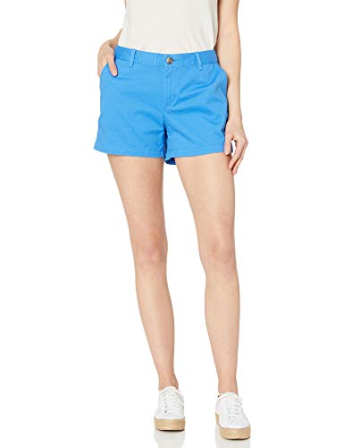 Amazon Essentials – Pantalón corto chino con tiro de 8,89 cm para mujer, azul claro, 12